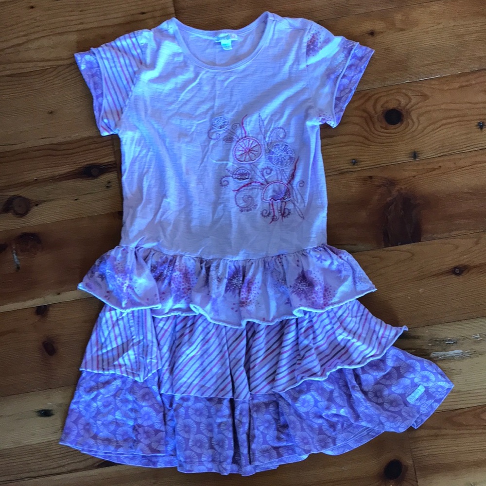 Purple Naartje dress with ruffle skirt